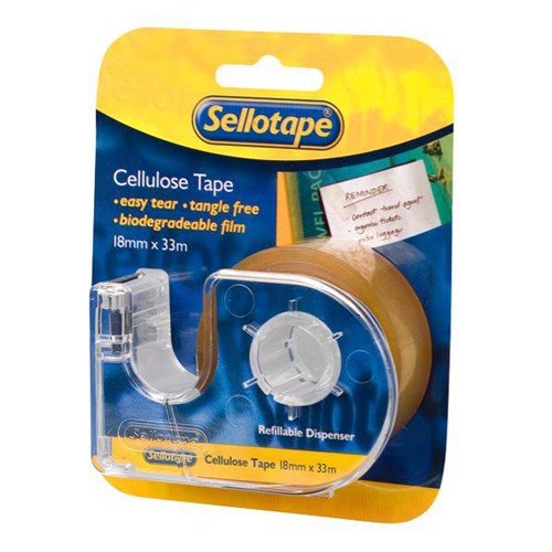 Sellotape Cellulose Tape and Dispenser 18mm x 33m