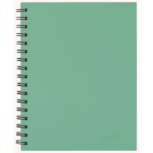 Collins A5 Hardcover Spiral Notebook Sage Green 200 Pages