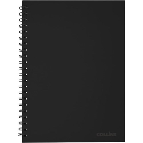 Collins A4 Hard Cover Spiral Notebook Black 200 Pages OfficeMax MySchool