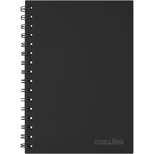 Collins A5 Hardcover Spiral Notebook Black 200 Pages OfficeMax MySchool