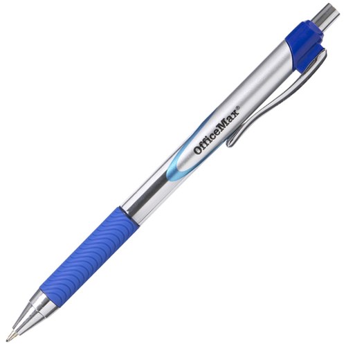 OfficeMax Blue Ballpoint Pen Rubber Grip 1.0mm Medium Tip