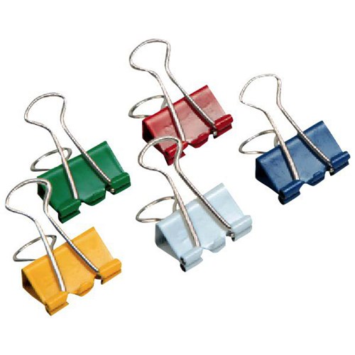 OfficeMax Foldback Clips 19mm Assorted Colours, Pack of 36
