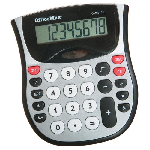 OfficeMax OM96125 Desktop Calculator 8 Digit Small