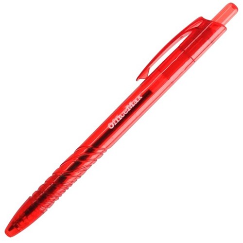 2007819 OfficeMax Eco Red Retractable Ballpoint Pen Medium Tip