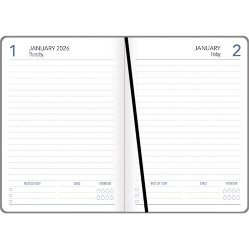 Collins A51 Coloured Edge Diary A5 Day Per Page 2026 Black