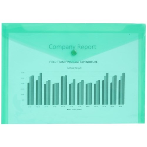 OfficeMax Polypropylene Document Wallet A4 Green
