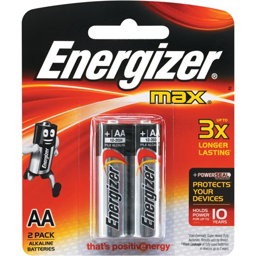 Energizer Max AA Alkaline Batteries, Pack of 2