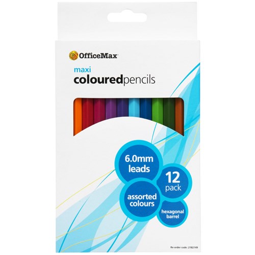 OfficeMax Maxi Coloured Pencils, Pack of 12