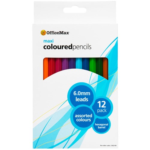 OfficeMax Maxi Coloured Pencils, Pack of 12