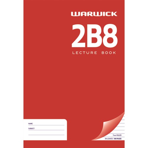 Warwick 2B8 Hardcover Lecture Book 7mm Ruled 94 Leaves