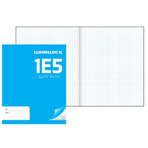 Warwick 1E5 Graph Exercise Book 7mm Quad 36 Leaves