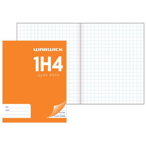 Warwick 1H4 Exercise Book 10mm Quad 28 Leaves