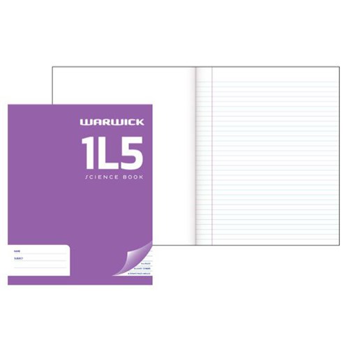 Warwick 1L5 Exercise Book 7mm Ruled & Blank 36 Leaves