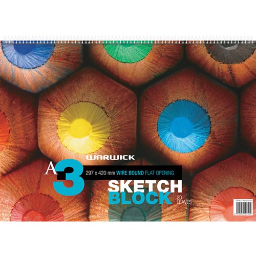 Warwick Sketch Block Spiral Bound A3 120gsm 20 Leaves