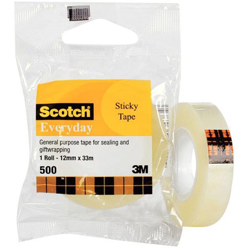 Scotch® 500 Everyday Tape 12mm x 33m Clear