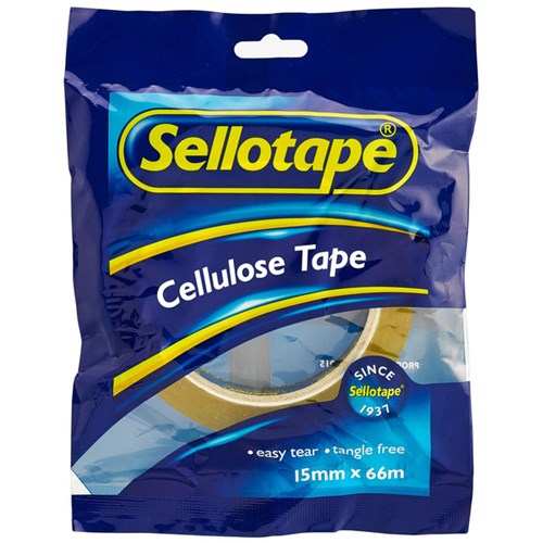 Sellotape 1105 Cellulose Tape 15mm x 66m Clear
