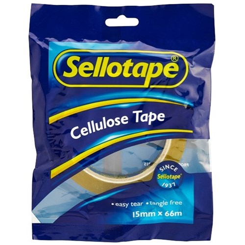 Sellotape 1105 Cellulose Tape 15mm x 66m Clear