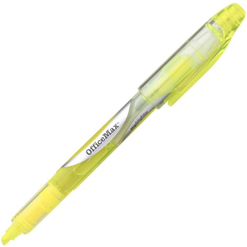 OfficeMax Yellow Pen Style Highlighter Chisel Tip