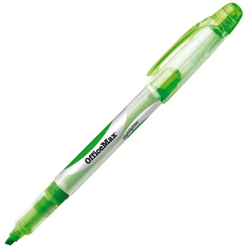 OfficeMax Green Pen Style Highlighter Chisel Tip