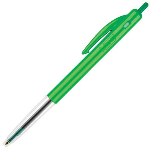 BIC Clic Green Retractable Ballpoint Pens 1.0mm Medium Tip