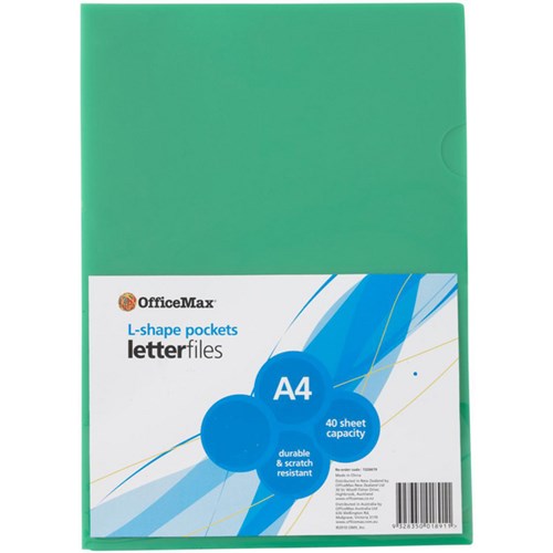 OfficeMax L-Shaped Pockets A4 Green