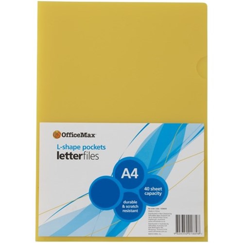 OfficeMax L-Shaped Pockets A4 Yellow