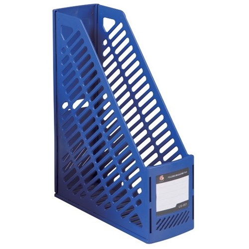 GBP Magazine Holder Folding Blue OfficeMax MySchool