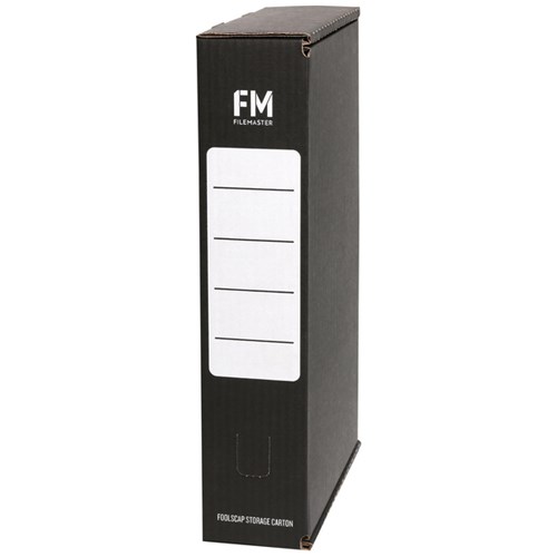 FM Coloured Storage Box File Foolscap Black
