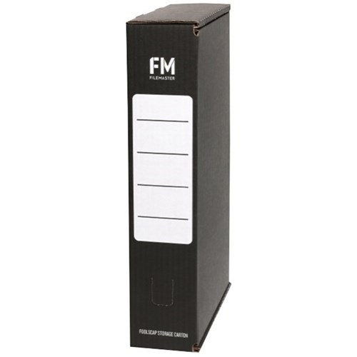 FM Coloured Storage Box File Foolscap Black OfficeMax MySchool