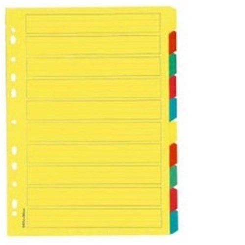 OfficeMax Index Dividers 10 Tab A4 Cardboard Coloured