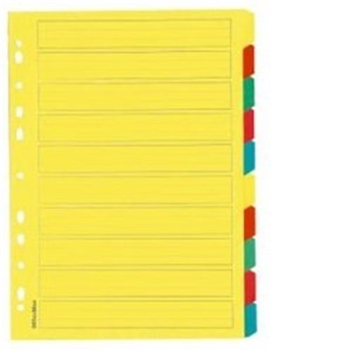 OfficeMax Index Dividers 10 Tab A4 Cardboard Coloured OfficeMax MySchool