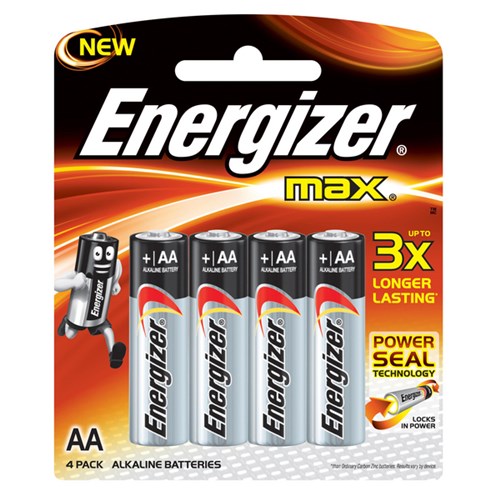 Energizer Max AA Alkaline Batteries, Pack of 4