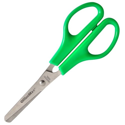 OfficeMax Blunt End Kids Scissors Left Handed 155mm Green OfficeMax