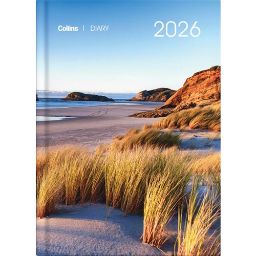 Collins A51 1/2 Hour Appointment Diary A5 Day To A Page 2026 Coastal New Zealand Assorted Designs