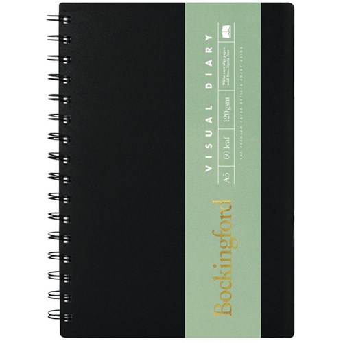 Bockingford A5 Spiral Visual Diary 60 Leaves 120gsm White Paper