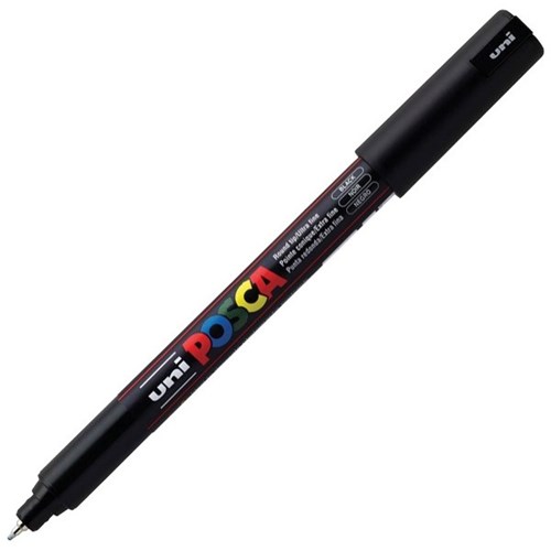 uni Posca Black Paint Marker Pen Bullet Ultra Fine PC1MRBK OfficeMax