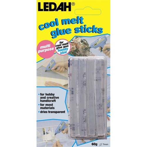 Ledah Mini Cool Melt Glue Sticks Clear 7mm, Pack of 14