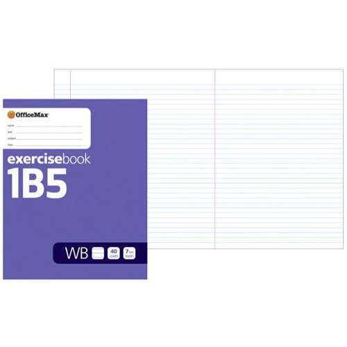 OfficeMax 1B5 (WB) Writing Exercise Book 7mm Lined 40 Leaves
