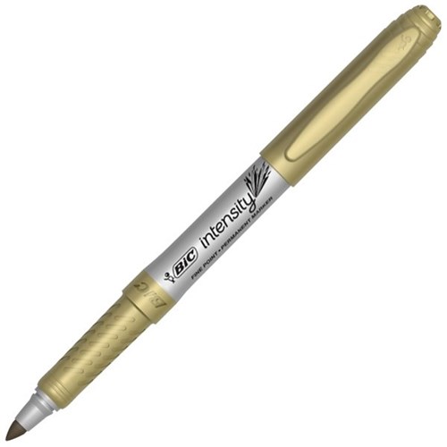 BIC Intensity Metallic Gold Permanent Markers Fine Bullet Tip