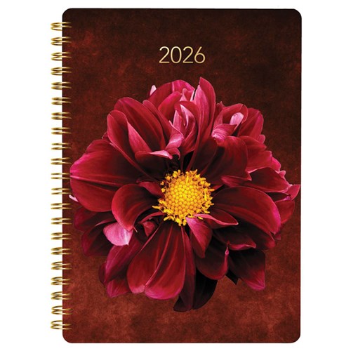 Collins A53 Diary A5 Week To View 2026 Dark Romantic Floral