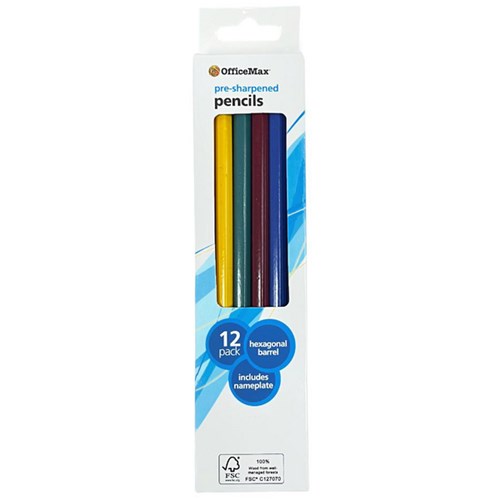OfficeMax HB Pencils With Nameplate, Pack of 12