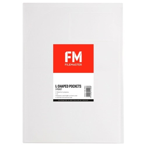 FM L-Shaped Pockets 3 Pocket A4 Clear
