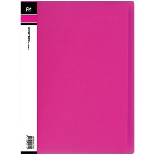 FM Vivid A4 Display Book 20 Pocket Shocking Pink