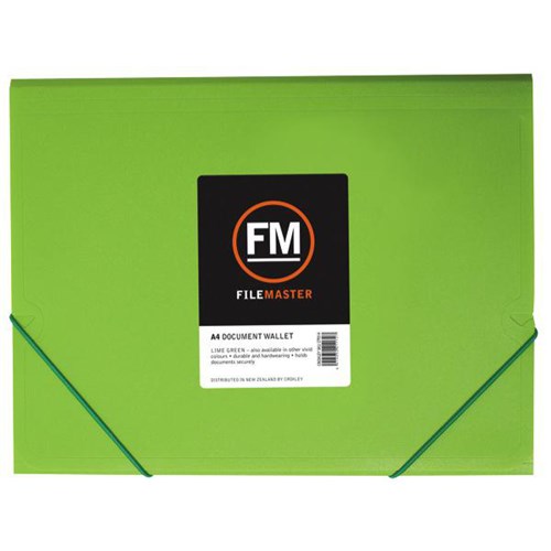 FM Vivid Document Wallet A4 Lime Green