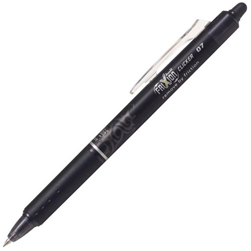 Pilot Frixion Black Clicker Erasable Rollerball Gel Pen 0.7mm Fine Tip