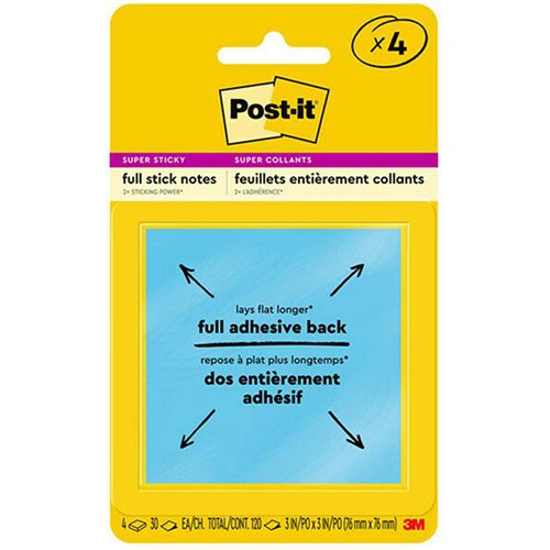 Post-it® Notes F330-4SSAU Full Adhesive Energy, Pack of 4