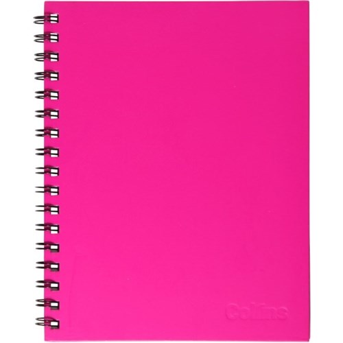 Collins A4 Hard Cover Spiral Notebook Shocking Pink 200 Pages OfficeMax MySchool