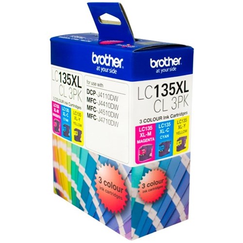 Brother LC135XLCL-3PK 3 Colour Ink Cartridges High Yield