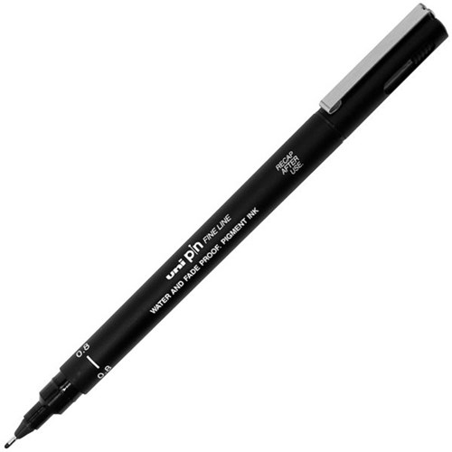 uni Pin Black Fine Line Pigment Pen 0.8mm Medium Tip