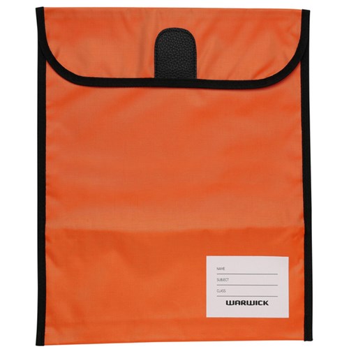 Warwick Homework Book Bag Hook and Loop XL 450x360mm Orange